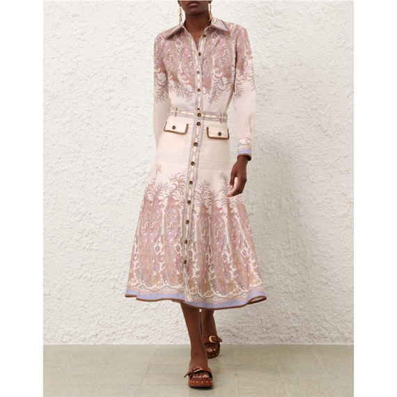 Zimmermann Alchemy A-Line Nederdel, Cream Paisley